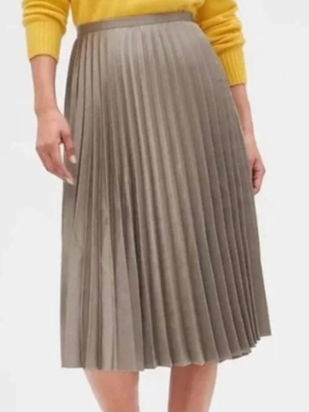Banana Republic Pewter Pleated Skirt 2P